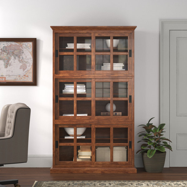 eHemco Delma 80'' H x 47'' W Solid Wood Standard Bookcase & Reviews Wayfair